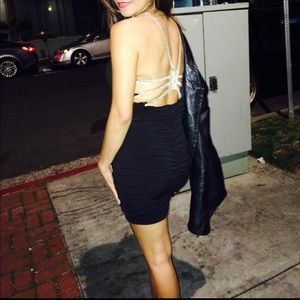 Cache Black Jeweled back dress sz XS